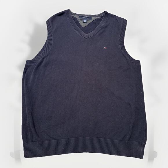 Tommy Hilfigger Mens‎ Vest Sweater Navy Blue Size Large - Picture 1 of 6